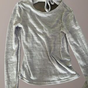 Divided Silver Long Sleeve Top